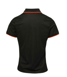 Premier Ladies Contrast Coolchecker® Piqué Polo Shirt PR619 - PR619 Black/Orange Back