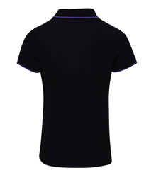 Premier Ladies Contrast Coolchecker® Piqué Polo Shirt PR619 - PR619 Black/Purple Back