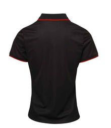 Premier Ladies Contrast Coolchecker® Piqué Polo Shirt PR619 - PR619 Black/Red Back