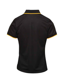 Premier Ladies Contrast Coolchecker® Piqué Polo Shirt PR619 - PR619 Black/Sunflower Back