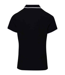Premier Ladies Contrast Coolchecker® Piqué Polo Shirt PR619 - PR619 Black/White Back