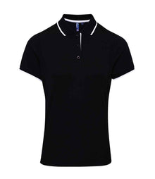 Premier Ladies Contrast Coolchecker® Piqué Polo Shirt PR619 - Black/White