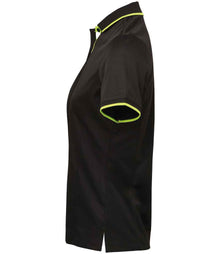 Premier Ladies Contrast Coolchecker® Piqué Polo Shirt PR619 - PR619 Black/Lime Green Side