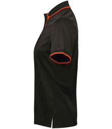 Premier Ladies Contrast Coolchecker® Piqué Polo Shirt PR619 - PR619 Black/Orange Side