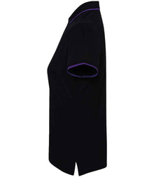 Premier Ladies Contrast Coolchecker® Piqué Polo Shirt PR619 - PR619 Black/Purple Side