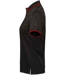 Premier Ladies Contrast Coolchecker® Piqué Polo Shirt PR619 - PR619 Black/Red Side