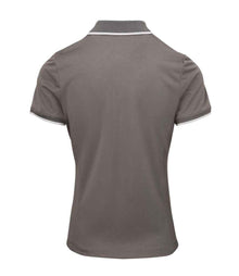 Premier Ladies Contrast Coolchecker® Piqué Polo Shirt PR619 - PR619 Dark Grey/Silver Back