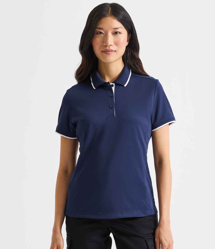 Premier Ladies Contrast Coolchecker® Piqué Polo Shirt PR619 - PR619 Navy/White Model