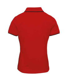 Premier Ladies Contrast Coolchecker® Piqué Polo Shirt PR619 - PR619 Red/Black Back
