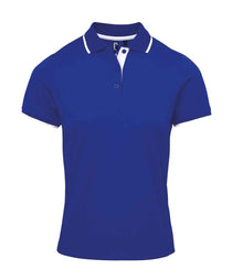 Premier Ladies Contrast Coolchecker® Piqué Polo Shirt PR619 - Royal Blue/White