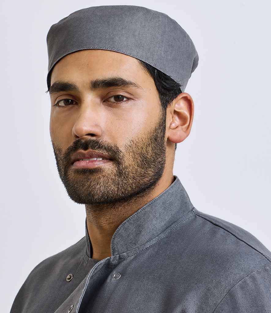 Premier Chef's Skull Cap PR653 - PR653 Grey Denim Model