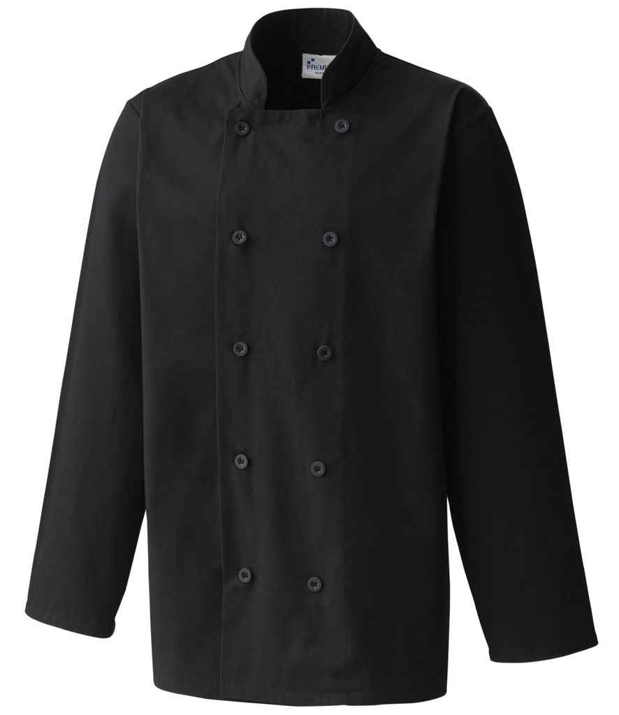 Premier Long Sleeve Chef's Jacket PR657 - Black