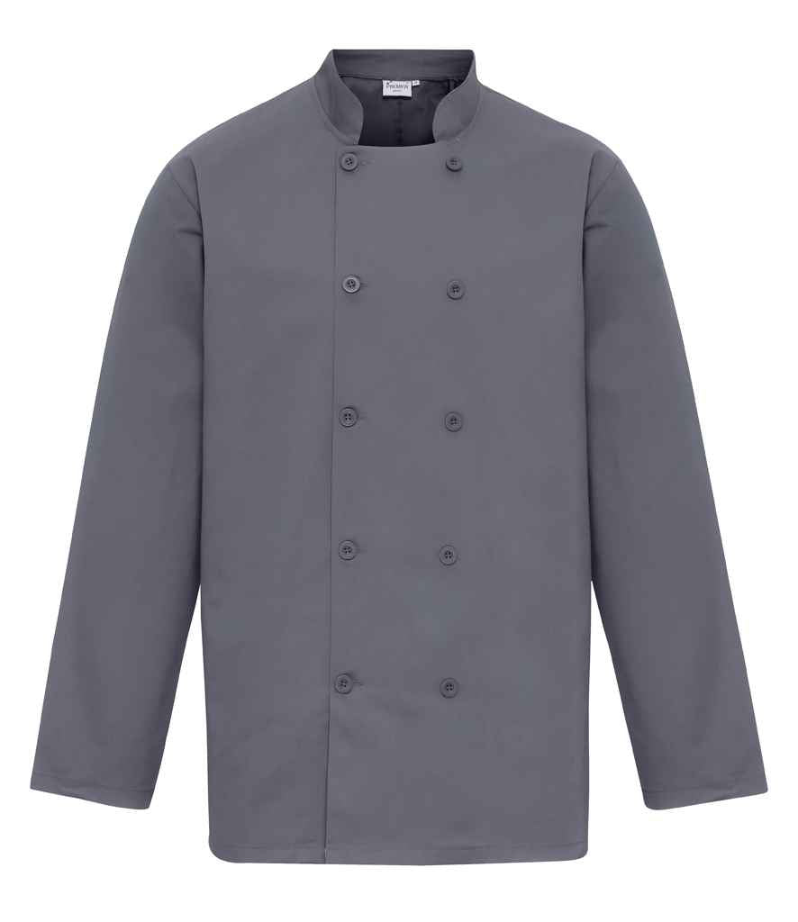 Premier Long Sleeve Chef's Jacket PR657 - Steel