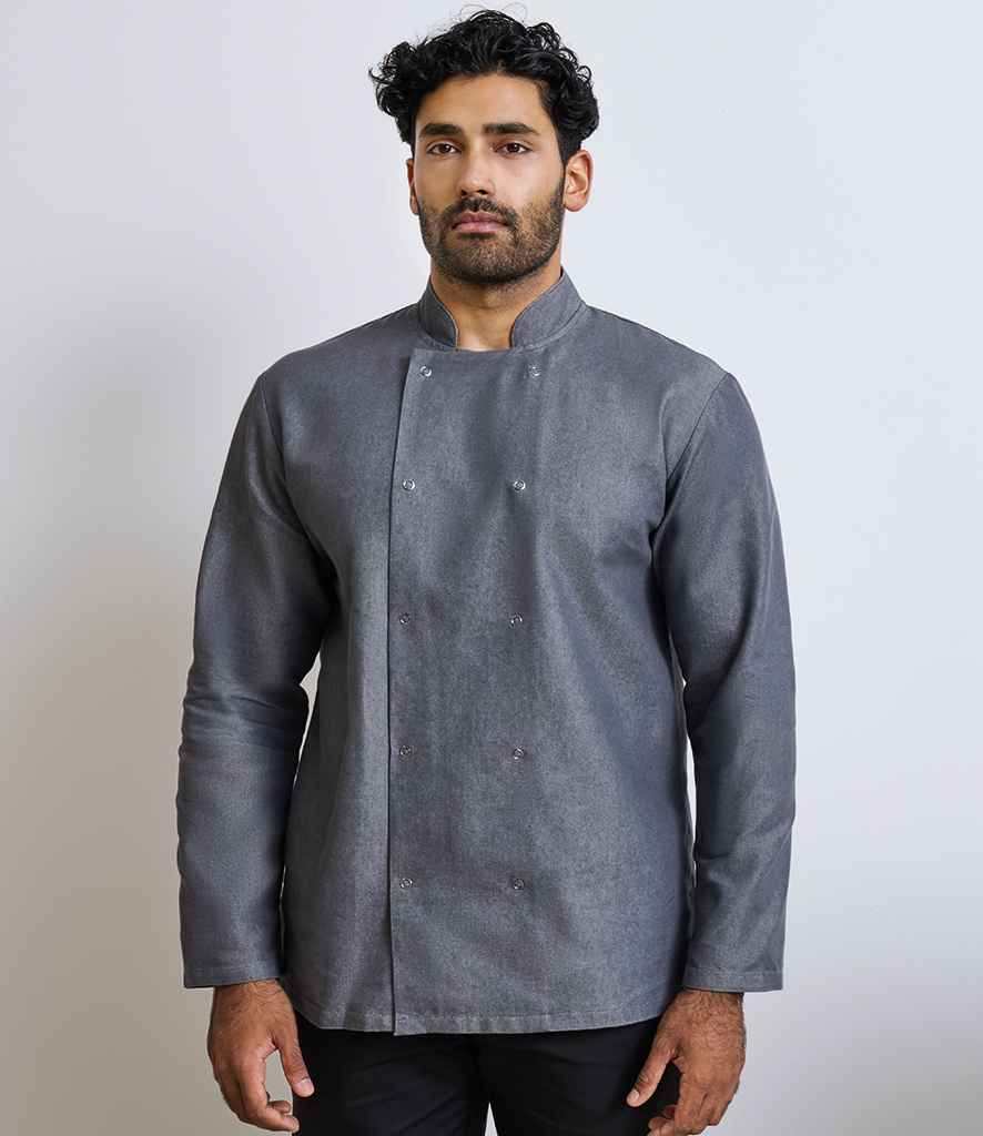 Premier Denim Chef's Jacket PR660 - PR660 Grey Denim Model