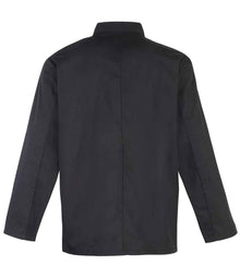Premier Unisex Long Sleeve Stud Front Chef's Jacket PR665 - PR665 Black Back