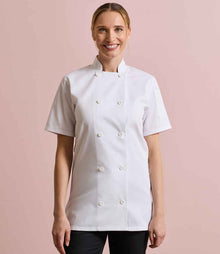 Premier Ladies Short Sleeve Chef's Jacket PR670 - PR670 White Model