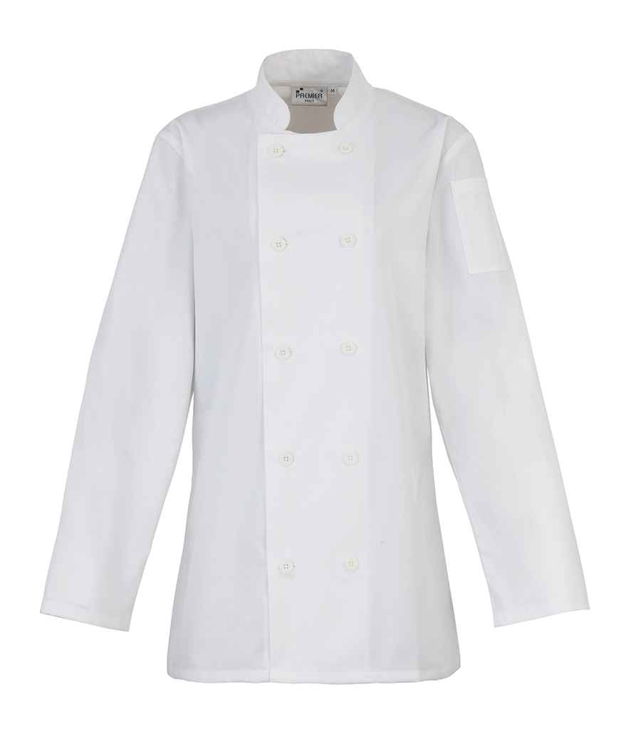 Premier Ladies Long Sleeve Chef's Jacket PR671 - White