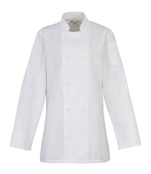 Premier Ladies Long Sleeve Chef's Jacket PR671 - White