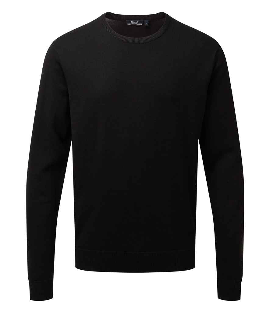 Premier Cotton Rich Crew Neck Sweater PR692 - Black