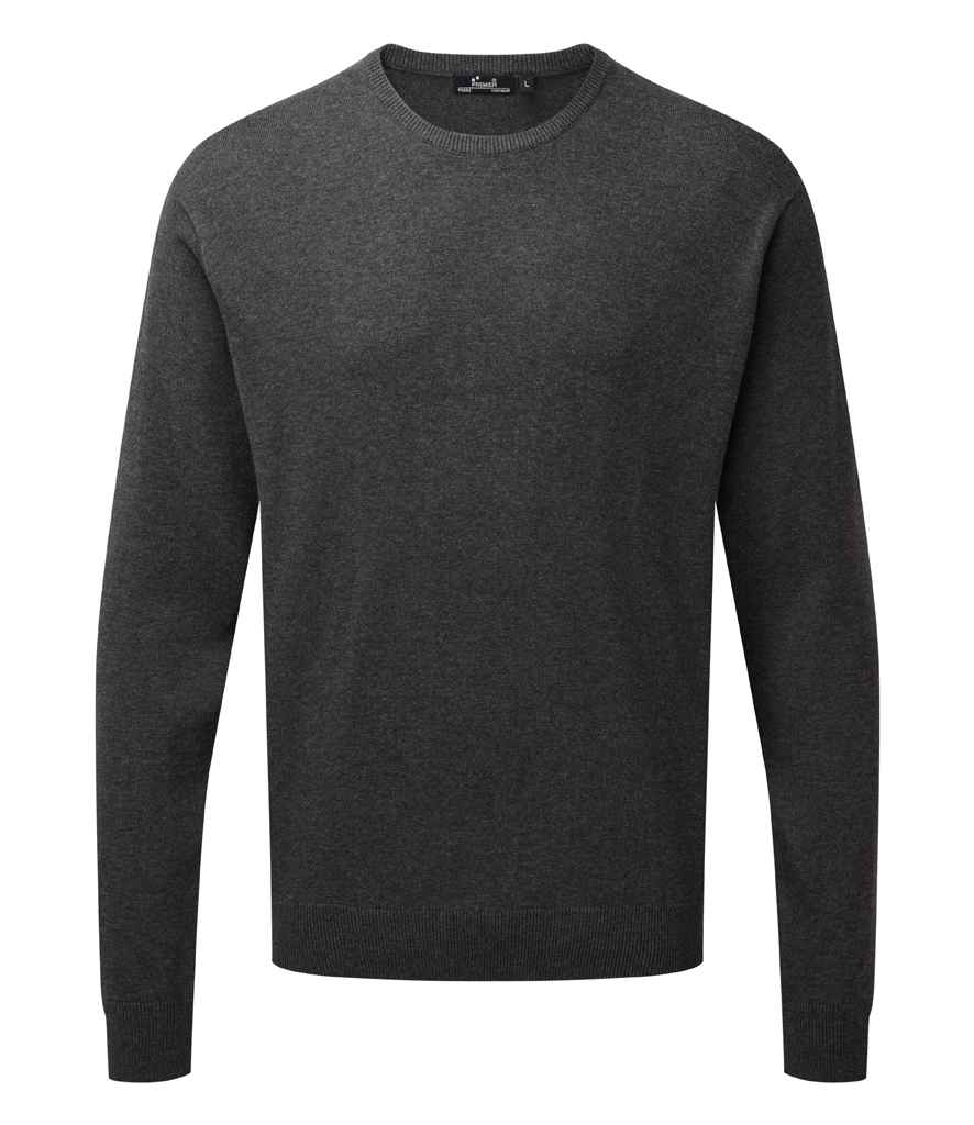 Premier Cotton Rich Crew Neck Sweater PR692 - Charcoal