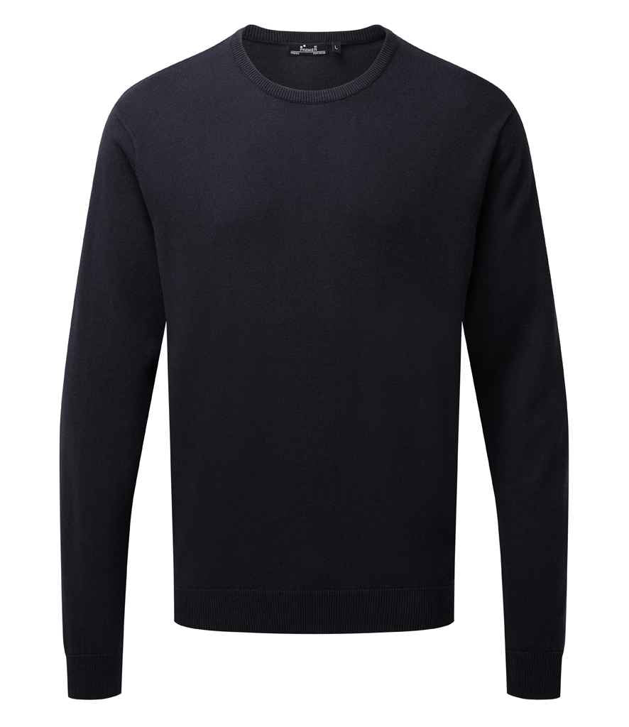 Premier Cotton Rich Crew Neck Sweater PR692 - Navy