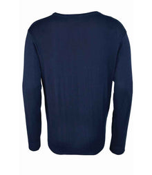 Premier Knitted Cotton Acrylic V Neck Sweater PR694 - PR694 Navy Back