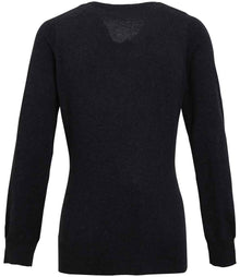 Premier Ladies Knitted Cotton Acrylic V Neck Sweater PR696 - PR696 Charcoal Back