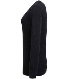 Premier Ladies Knitted Cotton Acrylic V Neck Sweater PR696 - PR696 Charcoal Side