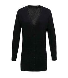 Premier Ladies Longline V Neck Cardigan PR698 - Black