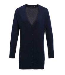 Premier Ladies Longline V Neck Cardigan PR698 - Navy