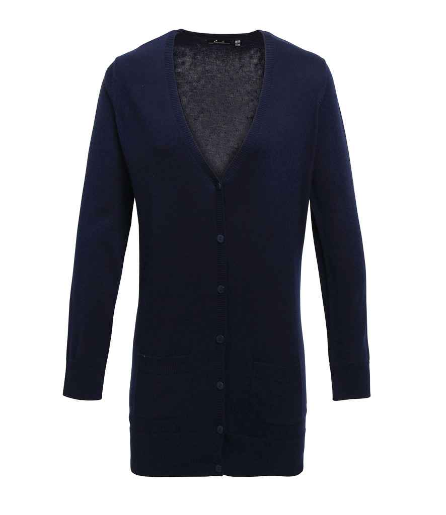 Premier Ladies Longline V Neck Cardigan PR698 - Navy