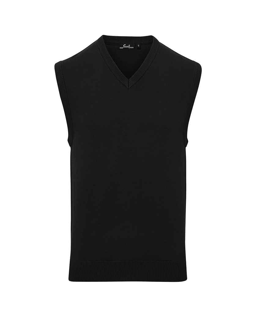 Premier Sleeveless Cotton Acrylic V Neck Sweater PR699 - Black