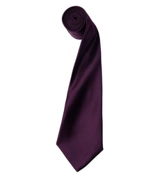 Premier 'Colours' Satin Tie PR750 - Aubergine