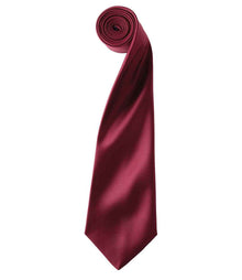 Premier 'Colours' Satin Tie PR750 - Burgundy