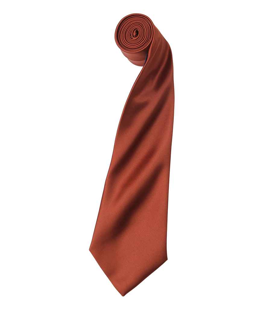 Premier 'Colours' Satin Tie PR750 - Chestnut