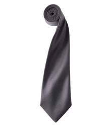 Premier 'Colours' Satin Tie PR750 - Dark Grey
