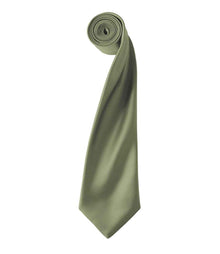 Premier 'Colours' Satin Tie PR750 - Olive Green