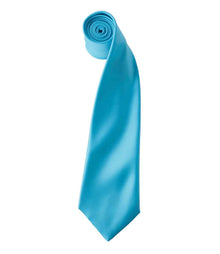 Premier 'Colours' Satin Tie PR750 - Turquoise Blue