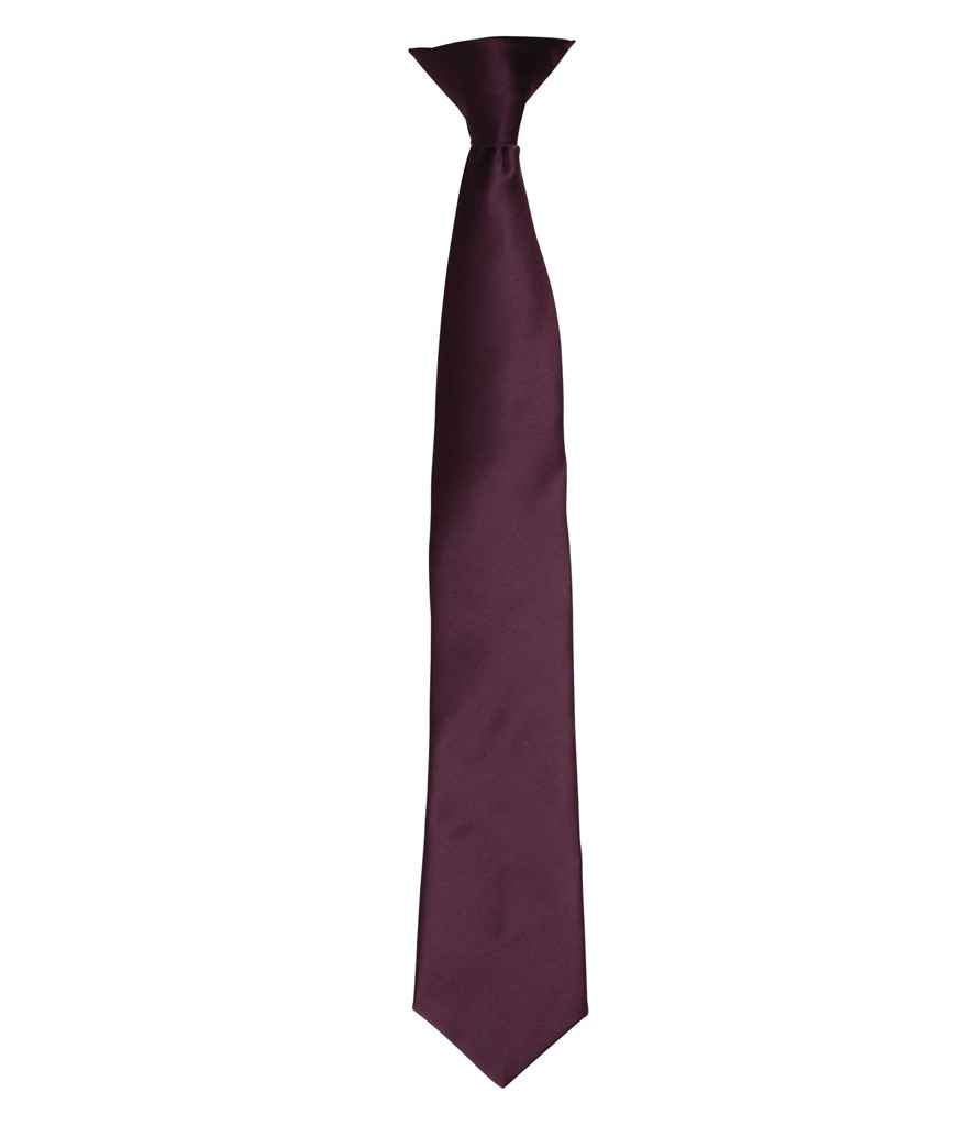 Premier 'Colours' Satin Clip Tie PR755 - Aubergine