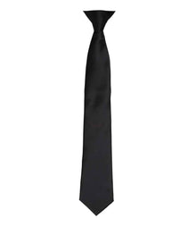 Premier 'Colours' Satin Clip Tie PR755 - Black
