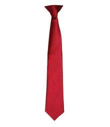 Premier 'Colours' Satin Clip Tie PR755 - Burgundy