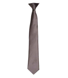 Premier 'Colours' Satin Clip Tie PR755 - Dark Grey