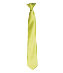 Premier 'Colours' Satin Clip Tie PR755 - Lime Green