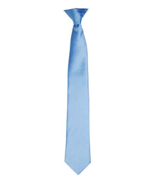 Premier 'Colours' Satin Clip Tie PR755 - Mid Blue