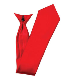 Premier 'Colours' Satin Clip Tie PR755 - PR755 Red Detail