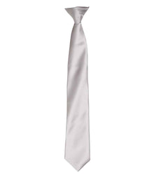 Premier 'Colours' Satin Clip Tie PR755 - Silver