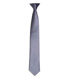 Premier 'Colours' Satin Clip Tie PR755 - Steel