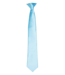 Premier 'Colours' Satin Clip Tie PR755 - Turquoise Blue