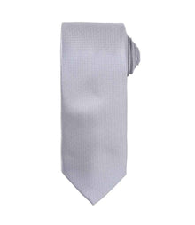 Premier Micro Waffle Tie PR780 - Silver