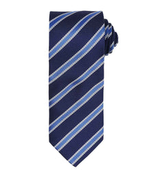 Premier Waffle Stripe Tie PR783 - Navy/Royal Blue